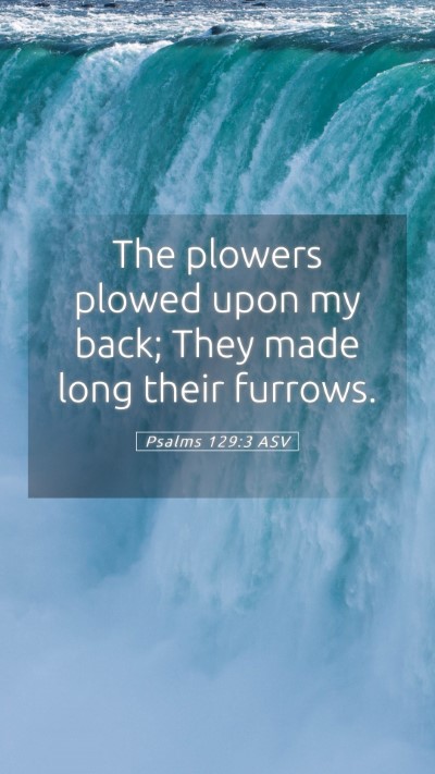 Picture 05 - Psalms 129:3 ASV Mobile Phone Wallpaper - The plowers plowed upon my back; They made long - Mobile Bible Verse Wallpaper