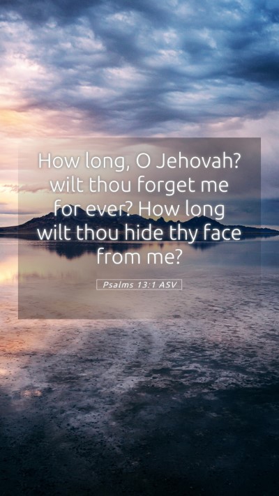 Picture 05 - Psalms 13:1 ASV Mobile Phone Wallpaper - How long, O Jehovah? wilt thou forget me for - Mobile Bible Verse Wallpaper