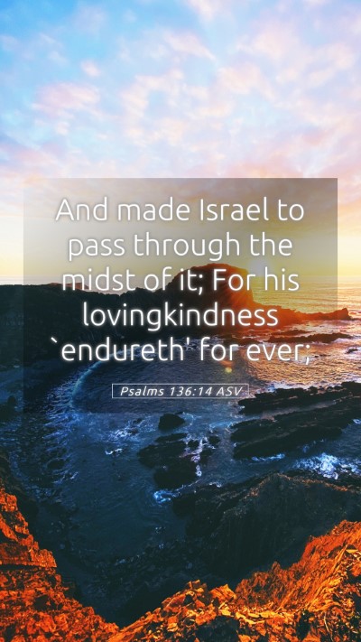 Picture 05 - Psalms 136:14 ASV Mobile Phone Wallpaper - And made Israel to pass through the midst of it; - Mobile Bible Verse Wallpaper