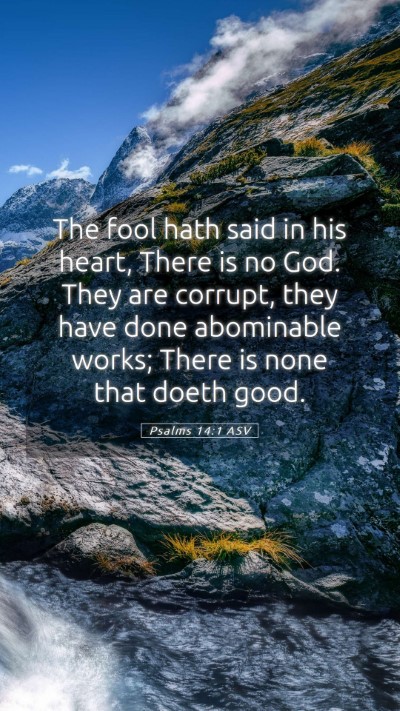 Picture 05 - Psalms 14:1 ASV Mobile Phone Wallpaper - The fool hath said in his heart, There is no God. - Mobile Bible Verse Wallpaper