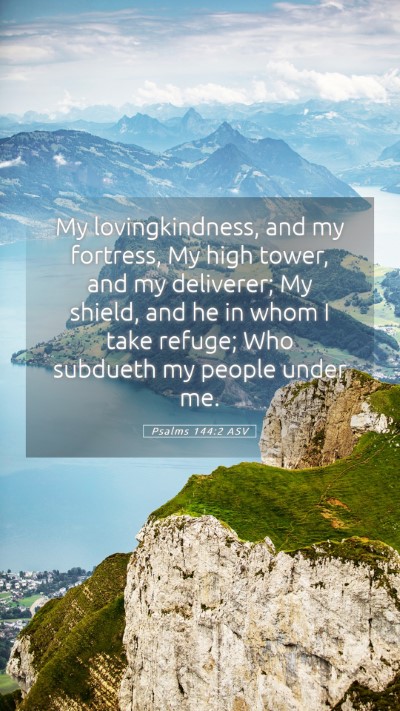 Picture 05 - Psalms 144:2 ASV Mobile Phone Wallpaper - My lovingkindness, and my fortress, My high - Mobile Bible Verse Wallpaper