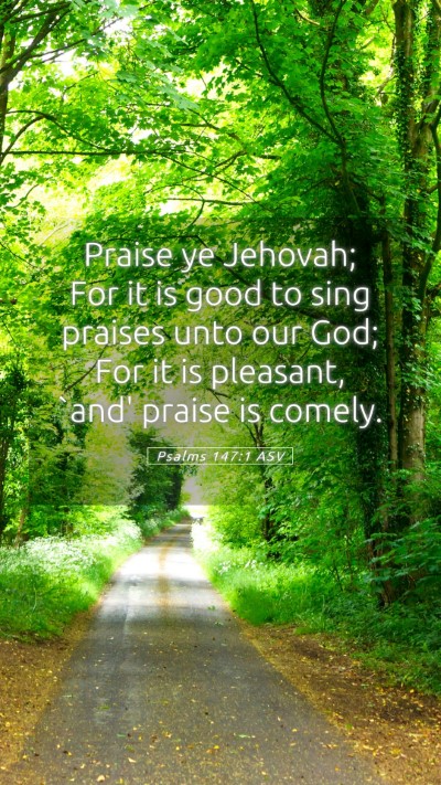 Picture 05 - Psalms 147:1 ASV Mobile Phone Wallpaper - Praise ye Jehovah; For it is good to sing praises - Mobile Bible Verse Wallpaper