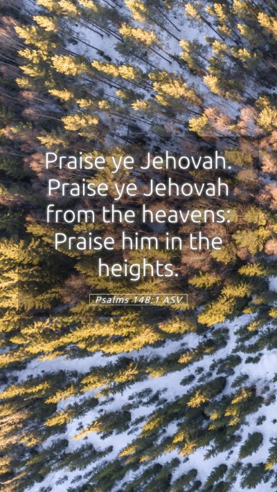 Picture 05 - Psalms 148:1 ASV Mobile Phone Wallpaper - Praise ye Jehovah. Praise ye Jehovah from the - Mobile Bible Verse Wallpaper