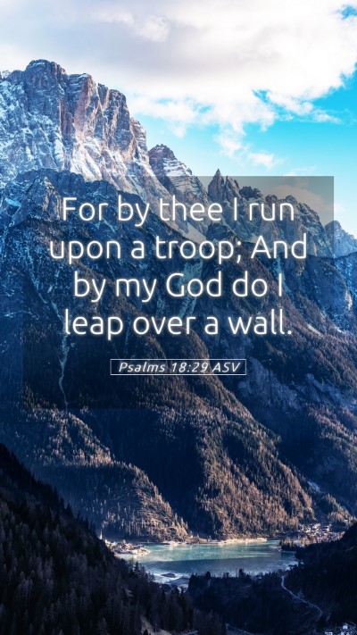 Picture 05 - Psalms 18:29 ASV Mobile Phone Wallpaper - For by thee I run upon a troop; And by my God do - Mobile Bible Verse Wallpaper