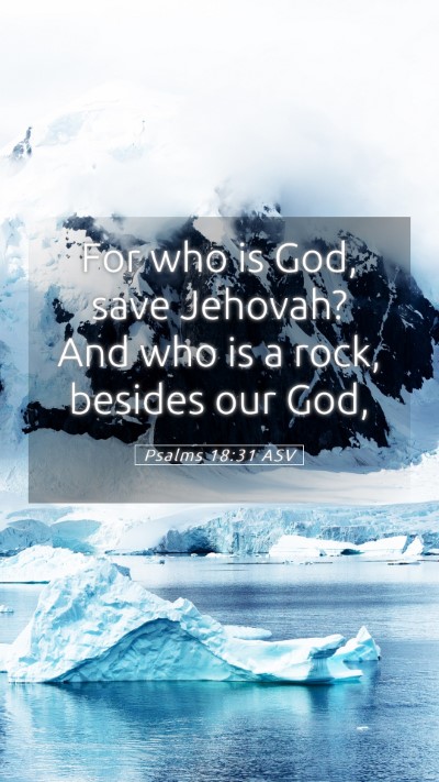 Picture 05 - Psalms 18:31 ASV Mobile Phone Wallpaper - For who is God, save Jehovah? And who is a rock, - Mobile Bible Verse Wallpaper