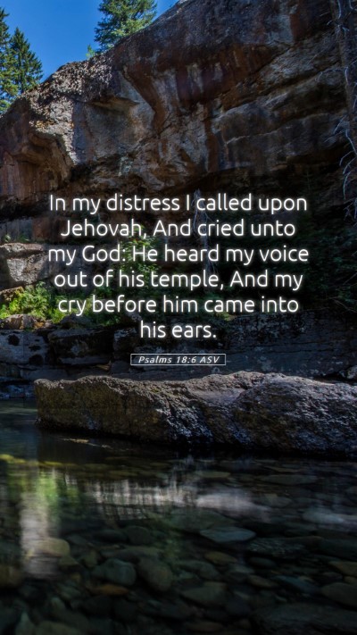 Picture 05 - Psalms 18:6 ASV Mobile Phone Wallpaper - In my distress I called upon Jehovah, And cried - Mobile Bible Verse Wallpaper