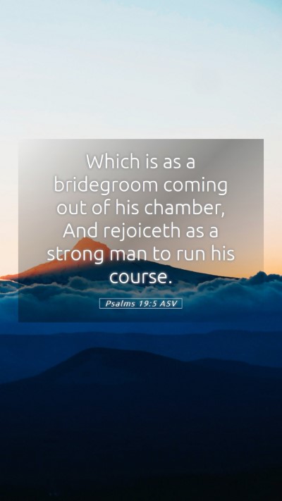 Picture 05 - Psalms 19:5 ASV Mobile Phone Wallpaper - Which is as a bridegroom coming out of his - Mobile Bible Verse Wallpaper