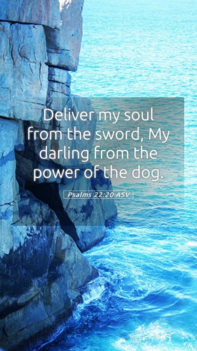 Picture 05 - Psalms 22:20 ASV Mobile Phone Wallpaper - Deliver my soul from the sword, My darling from - Mobile Bible Verse Wallpaper