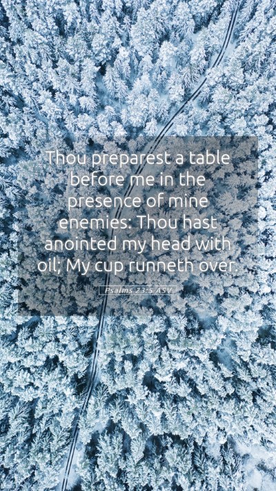 Picture 05 - Psalms 23:5 ASV Mobile Phone Wallpaper - Thou preparest a table before me in the presence - Mobile Bible Verse Wallpaper