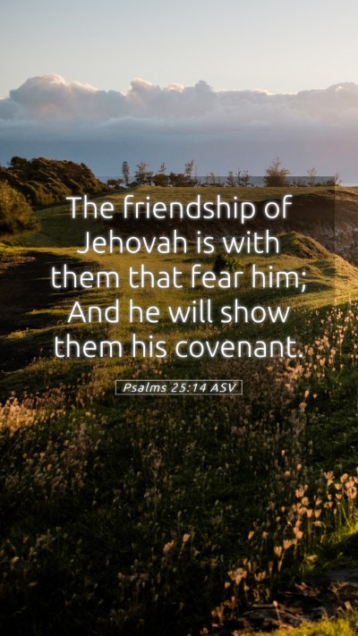 Picture 05 - Psalms 25:14 ASV Mobile Phone Wallpaper - The friendship of Jehovah is with them that fear - Mobile Bible Verse Wallpaper