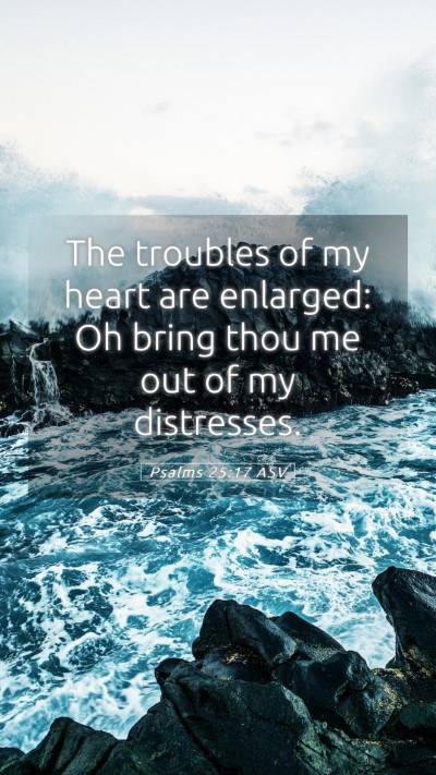 Picture 05 - Psalms 25:17 ASV Mobile Phone Wallpaper - The troubles of my heart are enlarged: Oh bring - Mobile Bible Verse Wallpaper