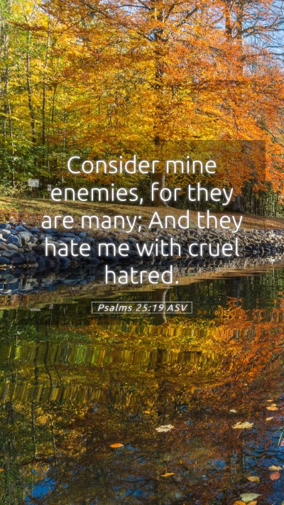 Picture 05 - Psalms 25:19 ASV Mobile Phone Wallpaper - Consider mine enemies, for they are many; And - Mobile Bible Verse Wallpaper