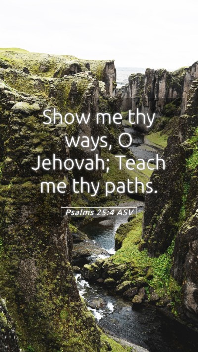 Picture 05 - Psalms 25:4 ASV Mobile Phone Wallpaper - Show me thy ways, O Jehovah; Teach me thy - Mobile Bible Verse Wallpaper