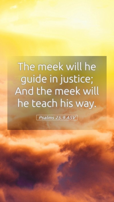 Picture 05 - Psalms 25:9 ASV Mobile Phone Wallpaper - The meek will he guide in justice; And the meek - Mobile Bible Verse Wallpaper