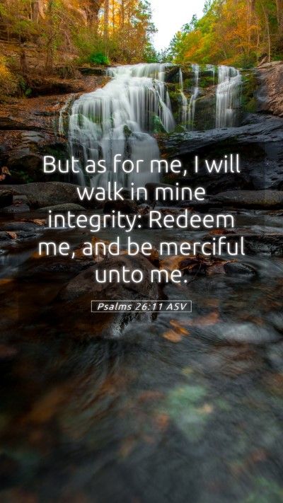 Picture 05 - Psalms 26:11 ASV Mobile Phone Wallpaper - But as for me, I will walk in mine integrity: - Mobile Bible Verse Wallpaper