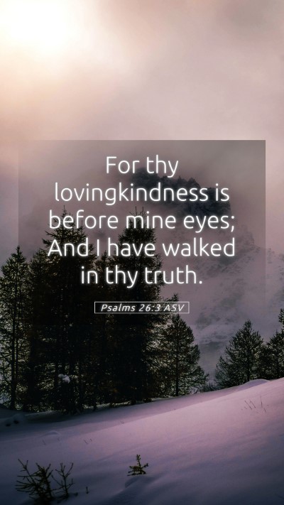 Picture 05 - Psalms 26:3 ASV Mobile Phone Wallpaper - For thy lovingkindness is before mine eyes; And I - Mobile Bible Verse Wallpaper