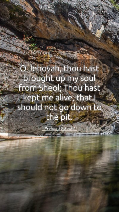 Picture 05 - Psalms 30:3 ASV Mobile Phone Wallpaper - O Jehovah, thou hast brought up my soul from - Mobile Bible Verse Wallpaper