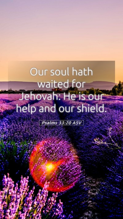 Picture 05 - Psalms 33:20 ASV Mobile Phone Wallpaper - Our soul hath waited for Jehovah: He is our help - Mobile Bible Verse Wallpaper