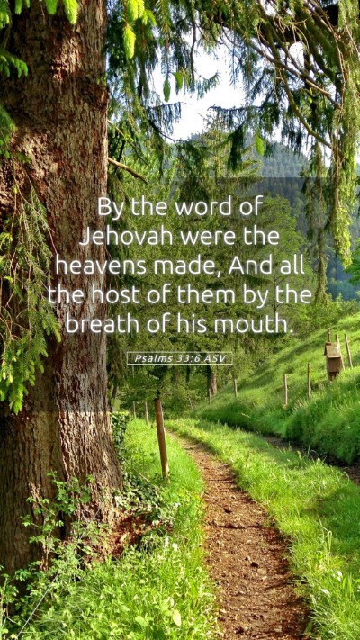 Picture 05 - Psalms 33:6 ASV Mobile Phone Wallpaper - By the word of Jehovah were the heavens made, And - Mobile Bible Verse Wallpaper