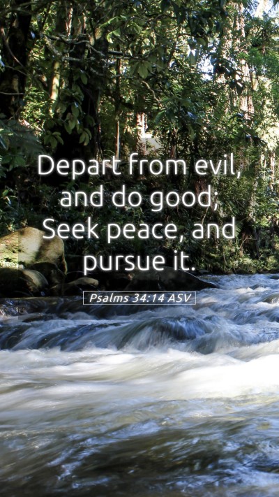 Picture 05 - Psalms 34:14 ASV Mobile Phone Wallpaper - Depart from evil, and do good; Seek peace, and - Mobile Bible Verse Wallpaper