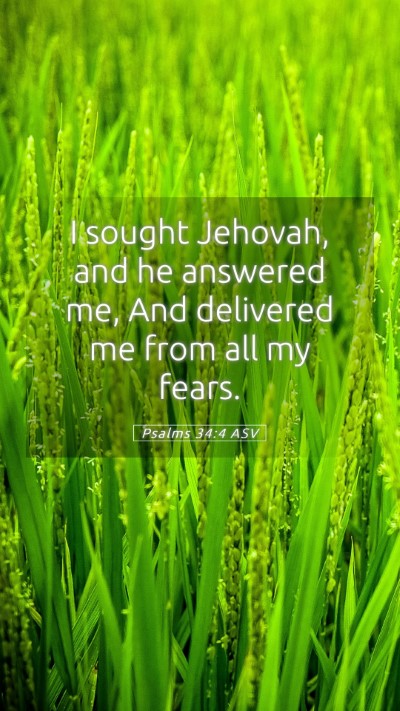 Picture 05 - Psalms 34:4 ASV Mobile Phone Wallpaper - I sought Jehovah, and he answered me, And - Mobile Bible Verse Wallpaper