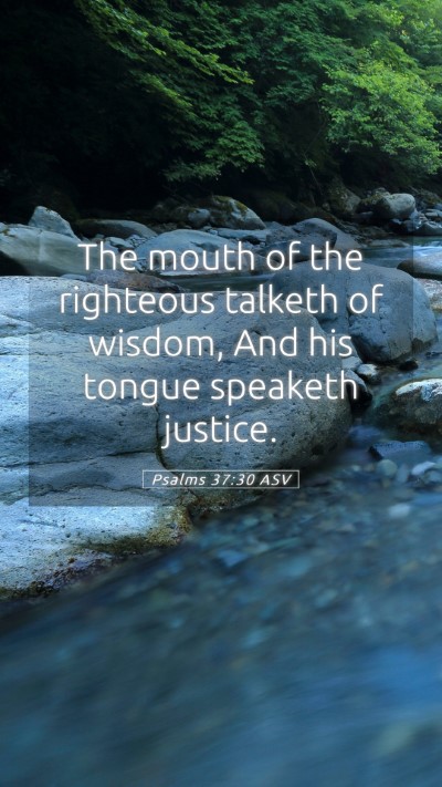 Picture 05 - Psalms 37:30 ASV Mobile Phone Wallpaper - The mouth of the righteous talketh of wisdom, And - Mobile Bible Verse Wallpaper