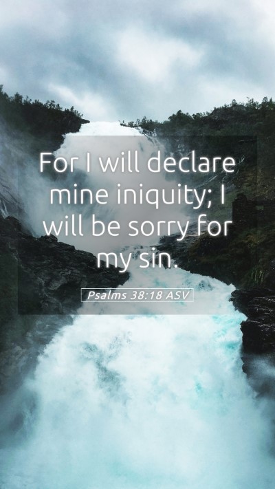 Picture 05 - Psalms 38:18 ASV Mobile Phone Wallpaper - For I will declare mine iniquity; I will be sorry - Mobile Bible Verse Wallpaper