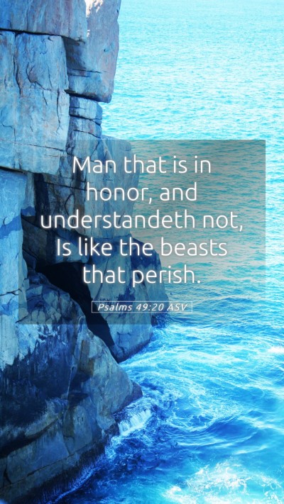 Picture 05 - Psalms 49:20 ASV Mobile Phone Wallpaper - Man that is in honor, and understandeth not, Is - Mobile Bible Verse Wallpaper