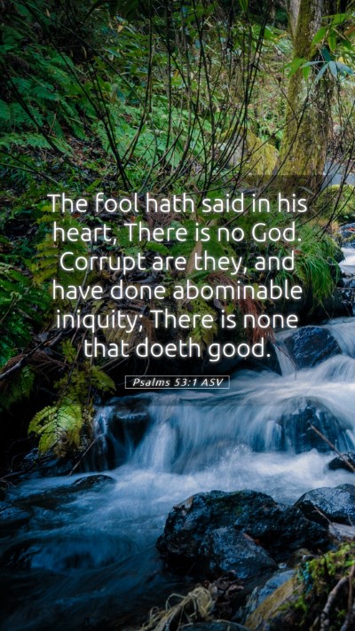 Picture 05 - Psalms 53:1 ASV Mobile Phone Wallpaper - The fool hath said in his heart, There is no God. - Mobile Bible Verse Wallpaper
