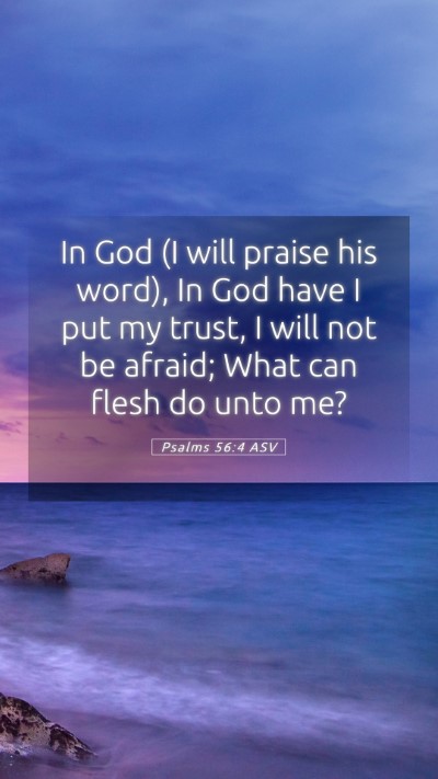 Picture 05 - Psalms 56:4 ASV Mobile Phone Wallpaper - In God (I will praise his word), In God have I - Mobile Bible Verse Wallpaper