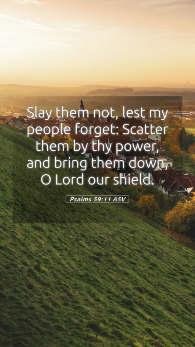 Picture 05 - Psalms 59:11 ASV Mobile Phone Wallpaper - Slay them not, lest my people forget: Scatter - Mobile Bible Verse Wallpaper