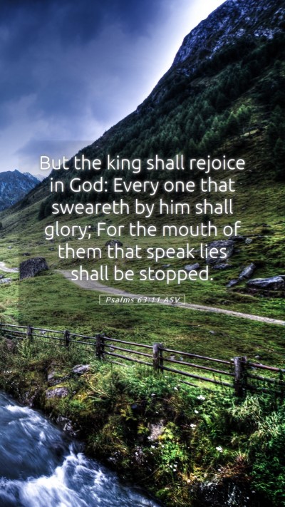 Picture 05 - Psalms 63:11 ASV Mobile Phone Wallpaper - But the king shall rejoice in God: Every one that - Mobile Bible Verse Wallpaper