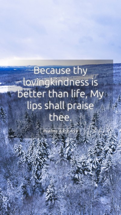 Picture 05 - Psalms 63:3 ASV Mobile Phone Wallpaper - Because thy lovingkindness is better than life, - Mobile Bible Verse Wallpaper