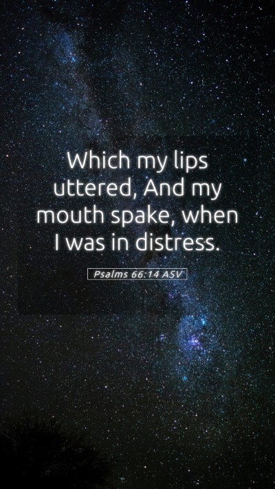 Picture 05 - Psalms 66:14 ASV Mobile Phone Wallpaper - Which my lips uttered, And my mouth spake, when I - Mobile Bible Verse Wallpaper