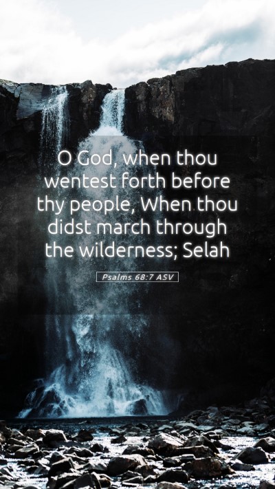 Picture 05 - Psalms 68:7 ASV Mobile Phone Wallpaper - O God, when thou wentest forth before thy people, - Mobile Bible Verse Wallpaper