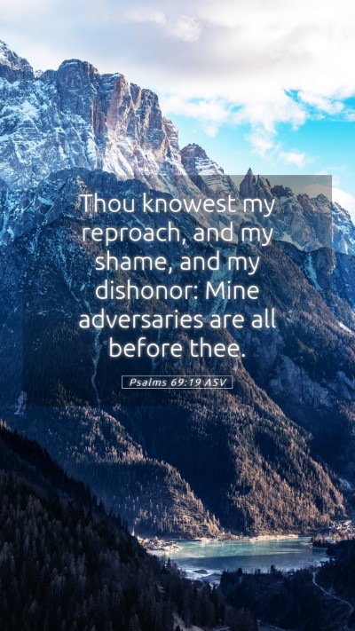 Picture 05 - Psalms 69:19 ASV Mobile Phone Wallpaper - Thou knowest my reproach, and my shame, and my - Mobile Bible Verse Wallpaper