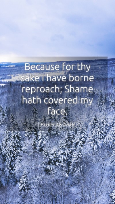 Picture 05 - Psalms 69:7 ASV Mobile Phone Wallpaper - Because for thy sake I have borne reproach; Shame - Mobile Bible Verse Wallpaper