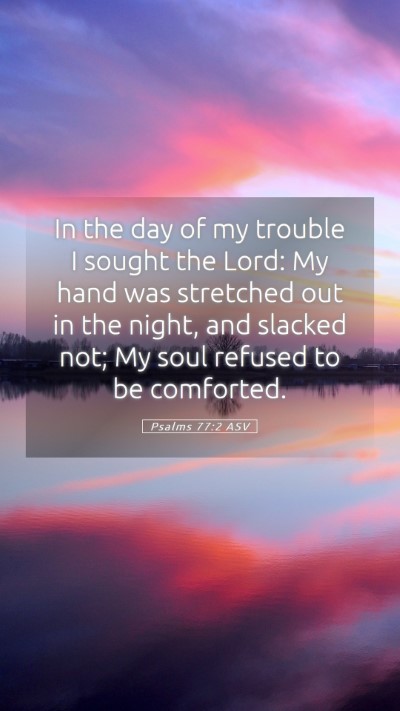 Picture 05 - Psalms 77:2 ASV Mobile Phone Wallpaper - In the day of my trouble I sought the Lord: My - Mobile Bible Verse Wallpaper