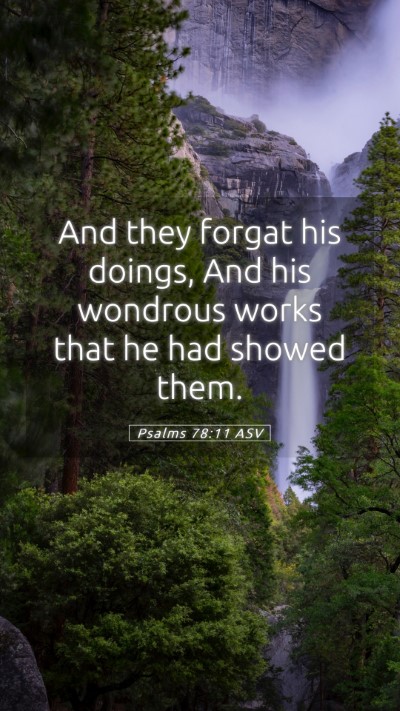 Picture 05 - Psalms 78:11 ASV Mobile Phone Wallpaper - And they forgat his doings, And his wondrous - Mobile Bible Verse Wallpaper