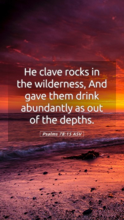 Picture 05 - Psalms 78:15 ASV Mobile Phone Wallpaper - He clave rocks in the wilderness, And gave them - Mobile Bible Verse Wallpaper