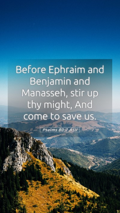 Picture 05 - Psalms 80:2 ASV Mobile Phone Wallpaper - Before Ephraim and Benjamin and Manasseh, stir up - Mobile Bible Verse Wallpaper