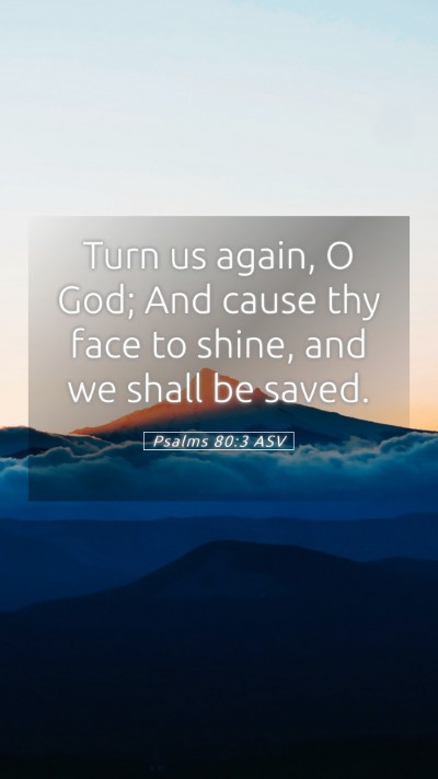 Picture 05 - Psalms 80:3 ASV Mobile Phone Wallpaper - Turn us again, O God; And cause thy face to - Mobile Bible Verse Wallpaper