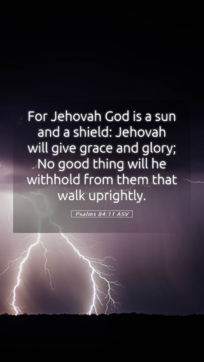 Picture 05 - Psalms 84:11 ASV Mobile Phone Wallpaper - For Jehovah God is a sun and a shield: Jehovah - Mobile Bible Verse Wallpaper