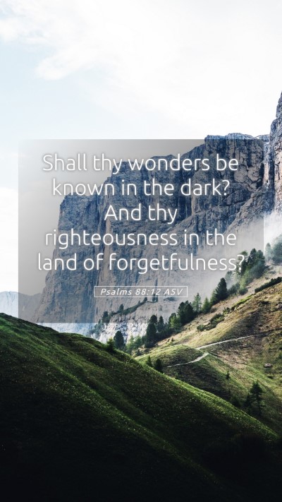 Picture 05 - Psalms 88:12 ASV Mobile Phone Wallpaper - Shall thy wonders be known in the dark? And thy - Mobile Bible Verse Wallpaper