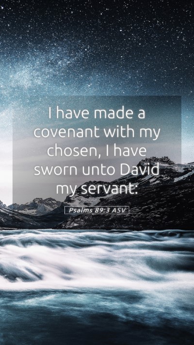 Picture 05 - Psalms 89:3 ASV Mobile Phone Wallpaper - I have made a covenant with my chosen, I have - Mobile Bible Verse Wallpaper