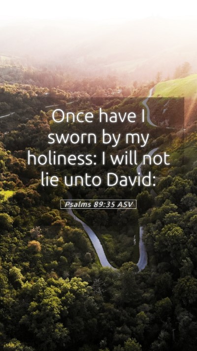 Picture 05 - Psalms 89:35 ASV Mobile Phone Wallpaper - Once have I sworn by my holiness: I will not lie - Mobile Bible Verse Wallpaper