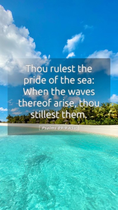 Picture 05 - Psalms 89:9 ASV Mobile Phone Wallpaper - Thou rulest the pride of the sea: When the waves - Mobile Bible Verse Wallpaper