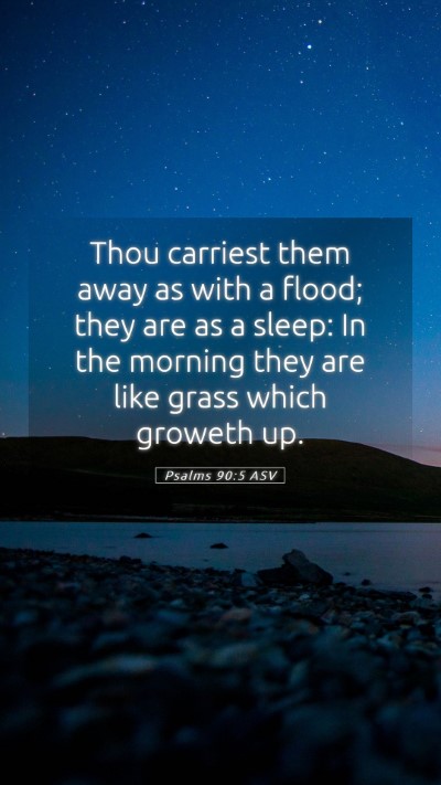 Picture 05 - Psalms 90:5 ASV Mobile Phone Wallpaper - Thou carriest them away as with a flood; they are - Mobile Bible Verse Wallpaper