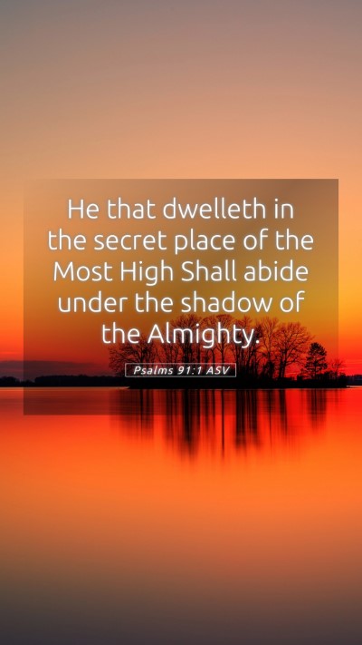 Picture 05 - Psalms 91:1 ASV Mobile Phone Wallpaper - He that dwelleth in the secret place of the Most - Mobile Bible Verse Wallpaper