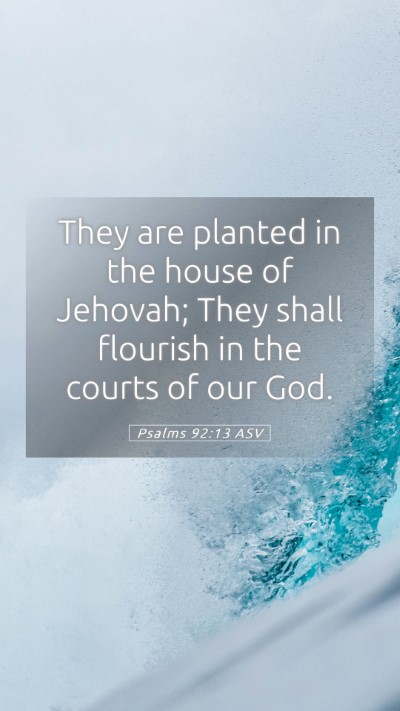 Picture 05 - Psalms 92:13 ASV Mobile Phone Wallpaper - They are planted in the house of Jehovah; They - Mobile Bible Verse Wallpaper